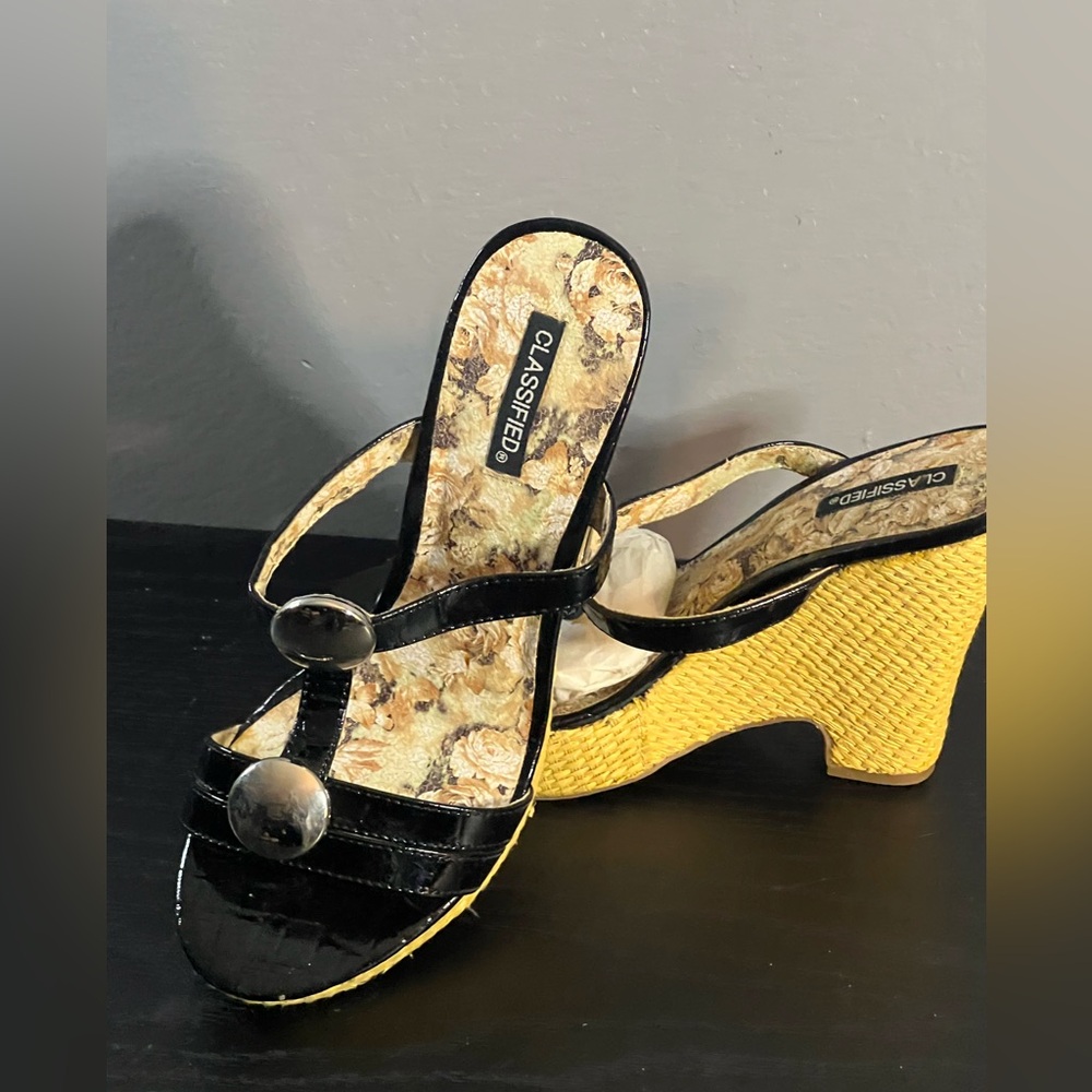 Classified Black Croc-Pattern Footwear